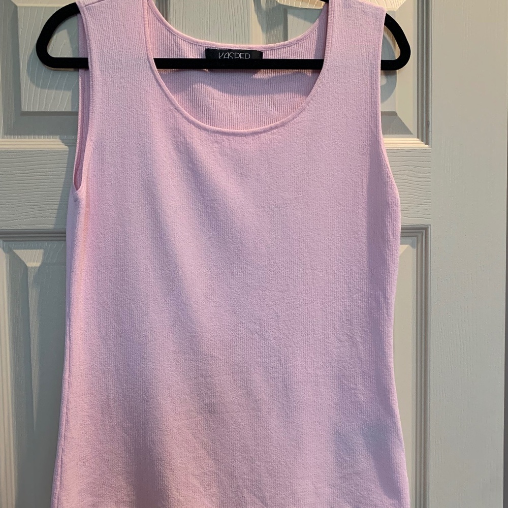 Kasper Pink Knit Tank Top sz M